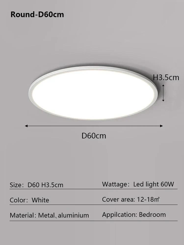 LED Ceiling Light: Nordic Style Ultra Thin Square Lamp for Living Room and Bedroom