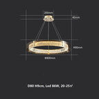 Crystal LED Dimmable Ceiling Lamp with Steel Body and Gray Glass