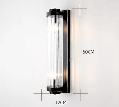 Black Gold Crystal Wall Sconce LED Light for Bedroom Living Room Home Décor