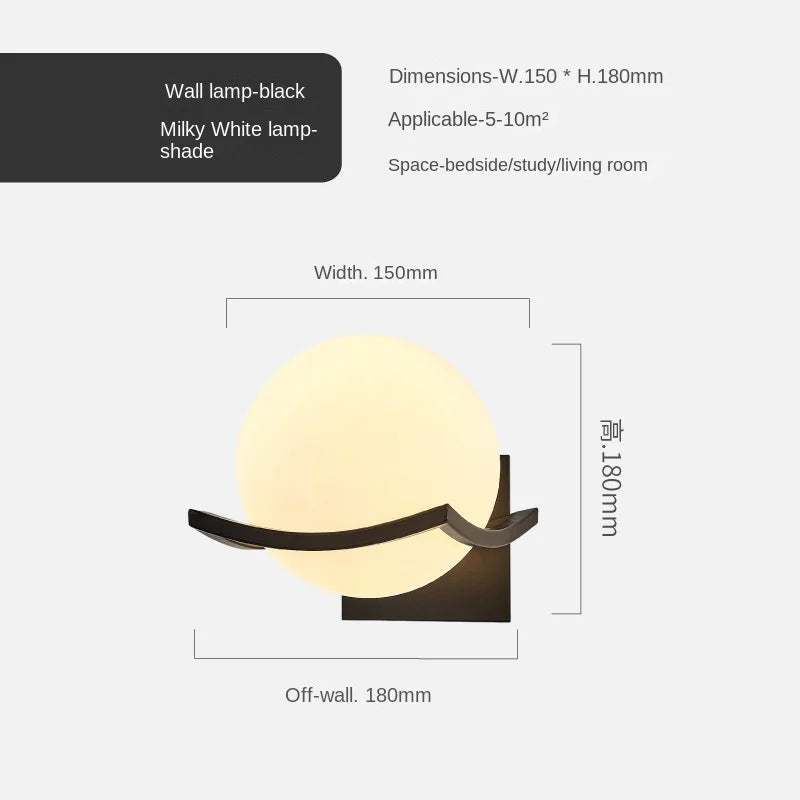 Gold Glass Ball Wall Lamp for Modern Indoor Lighting Décor
