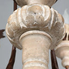 Retro Craft Solid Wood Heads Chandelier for Living Room Farmhouse Church Villa