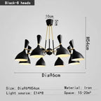 Afralia Nordic LED Multiple Head Chandelier - Black/White Iron Art - Living Room/Bedroom/Kitchen/Hotel