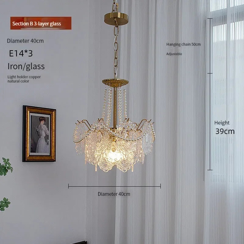 Modern Luxury Clear Glass Chandelier for Bedroom Living Room Kitchen.