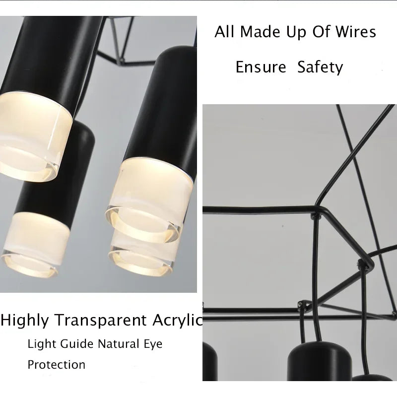 Modern Iron Art DIY Pendant Lamp with 5W G9 LED Bulb - Afralia™