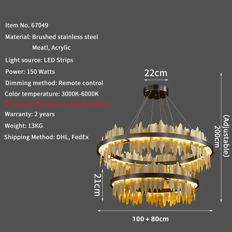 Modern Round LED Chandelier for Home Luxury Decor Lighting