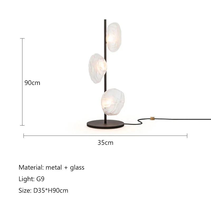 Glass Shade LED Floor Lamp for Home Decor, Living Room, Bedroom, Minimalist Design