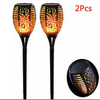 Solar Flame Torch Lights - Waterproof Outdoor Garden Decoration - 5 Color Options