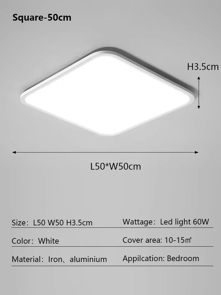 Round LED Ceiling Lamp - Modern Minimalist Dimmable Lighting Fixtures