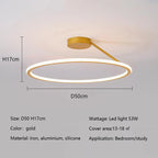 Modern Round LED Ceiling Chandelier Aluminum Dimmable Bedroom Light
