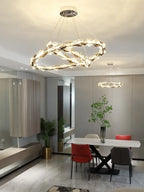 Modern Crystal LED Ceiling Chandelier Light Set for Stylish Indoor Lighting