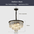 Black Gold Crystal Ceiling Chandelier: Modern LED Pendant Light for Luxe Living Spaces