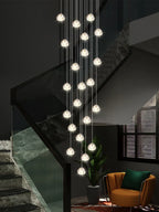 Luxury Spiral Staircase Chandelier LED Pendent Lamp for Stylish Living Room