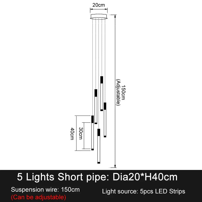 Elegant LED Chandelier for Staircase & Living Room Décor