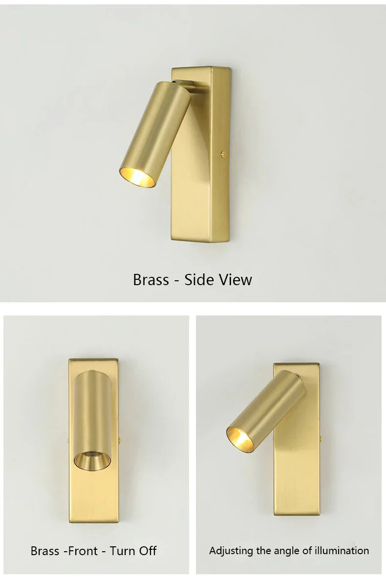 Rotatable 3W LED Wall Sconce Lamp for Bedroom, Hotel - Modern, Black, White