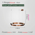 Round LED Chandelier for Dining Room Modern Nordic Living Room Lighting