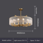 Luxury Water Ripple Glass Chandelier - LED Lighting Fixture for Home Decor