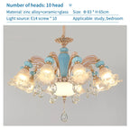 Duplex Ceramic Crystal Pendant Lamp for Modern European Style Living Room