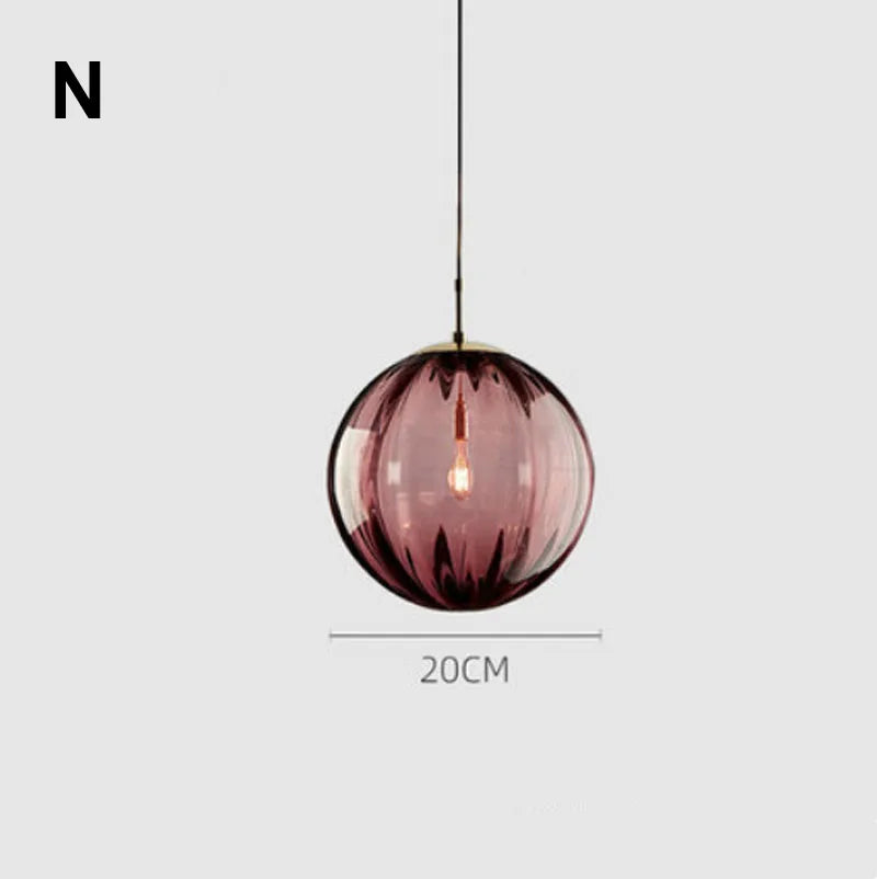 Glass Ball Lustre Pendant Lights - Modern Nordic Design for Kitchen, Bedroom, or Restaurant