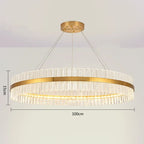 LED Crystal Pendant Light: Modern Nordic Round Chandelier with Dimmable Gold Finish