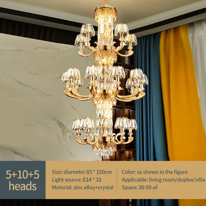 Crystal Luxury Chandelier: Elegant European Atmosphere Lighting for Living Room, Bedroom, and Restaurant