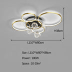 Rings Circle Ceiling Light for Living Dining Bedroom Decor