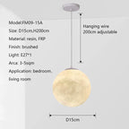 Nordic Moon Round LED Chandelier: Modern Living Room Dining Pendant Light for Bedroom Atmosphere