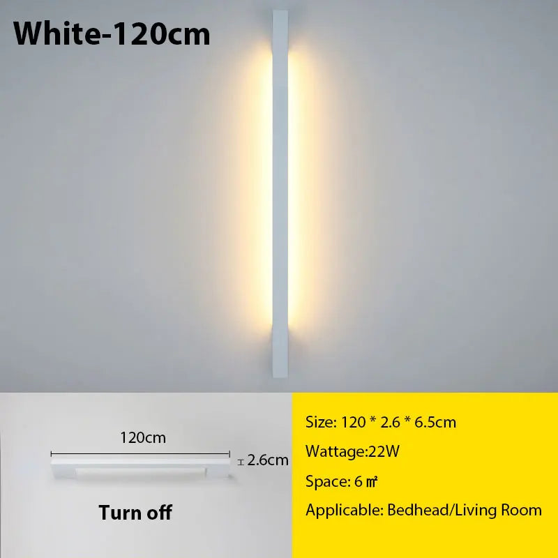 LED Long Wall Lamp for Modern Minimalist Interior Lighting