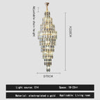 Crystal Spiral Pendant Light Chandelier Loft Luxury Staircase Elegant Upscale