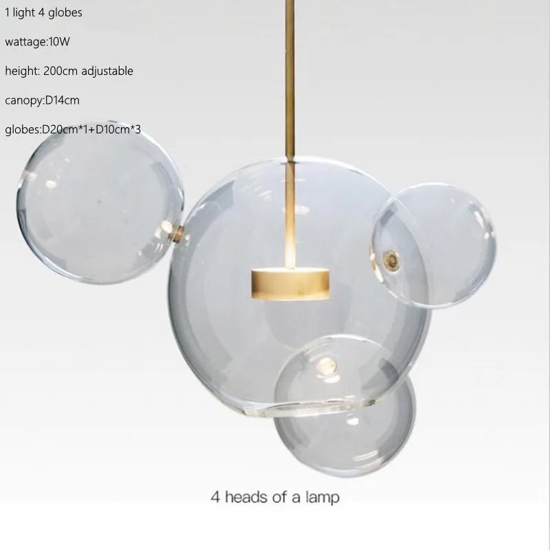 Glass Bubble Ball LED Chandelier Mickey Light for Restaurant, Bar, and Store