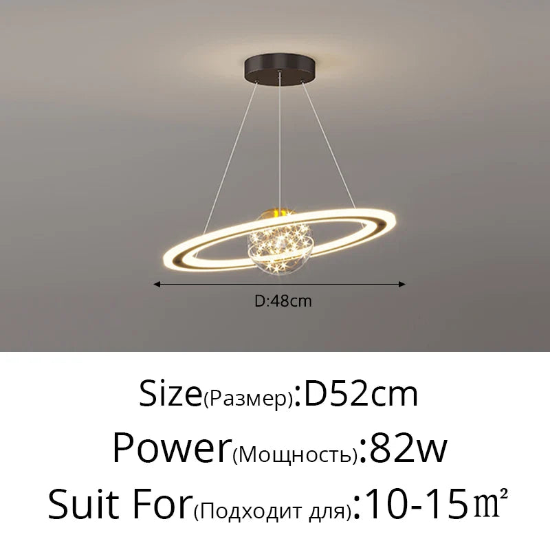 LED Gypsophila Chandelier for Modern Living Room Decor - Crown Ceiling Pendant Light