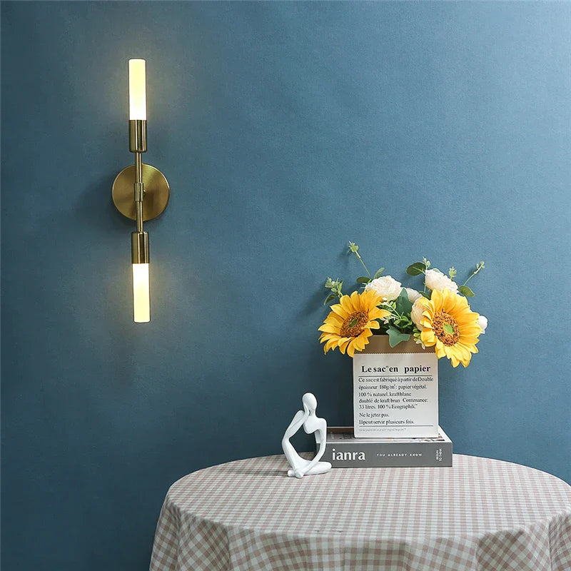 Modern Creative Glass Wall Lamps Ceiling Lighting 2-Heads Black Golden Fixture