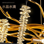 Tassel Crystal Chandelier: Luxury LED Ceiling Pendant for Living, Hotel Hall - Modern Elegance