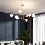 Minimalist Nordic Glass Ceiling Lamp Pendant Light Chandelier for Modern Living Room