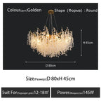 Gold Chandelier Glass Pendant Lamp for Home Decor - Modern Luxury Lighting