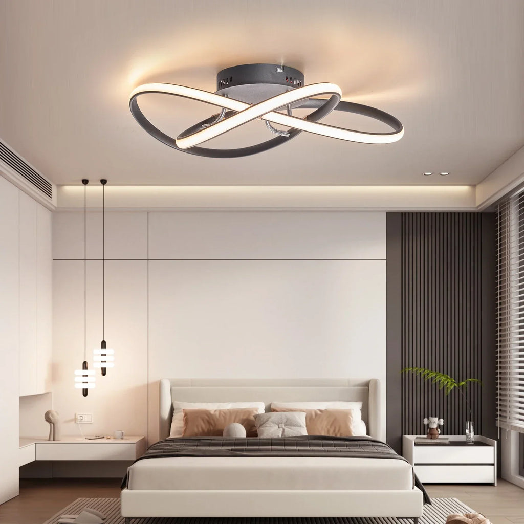 Modern Smart LED Ceiling Lights | Black/Chrome/Gold for Living Room, Bedroom, Study