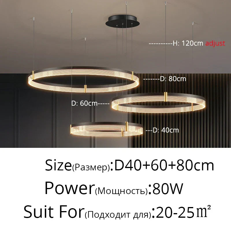 Modern Acrylic Circle Chandelier Pendant Lights for Indoor Living Room Decor