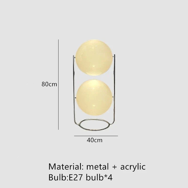 Nordic Personality Acrylic Ball Table Lamp Cream White LED Indoor Light