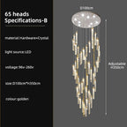 Crystal Ceiling Chandelier: Modern Nordic Design, Long Staircase Pendant Lamp