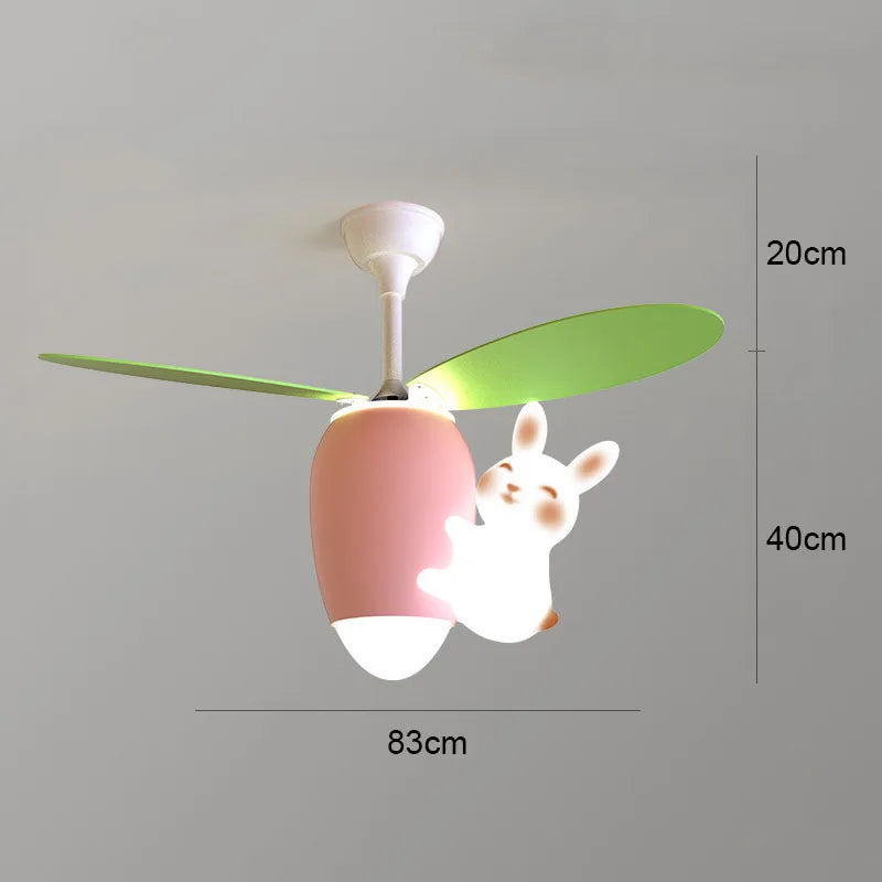 Rabbit Carrot Ceiling Fan: Fun Kids' Room Lighting for Home