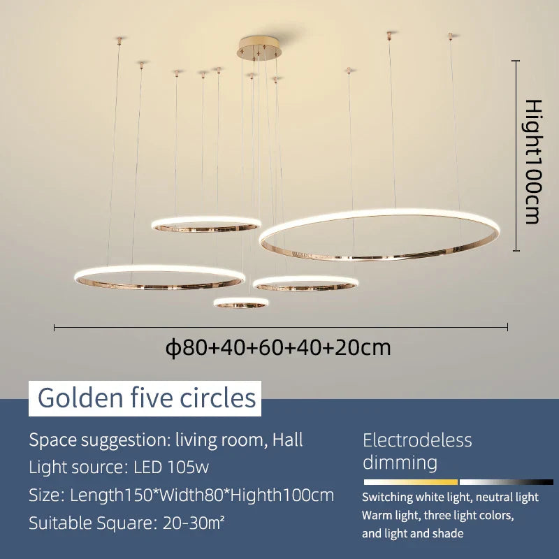 Modern LED Pendant Lights Chrome/Gold Plated for Dining Living Kitchen