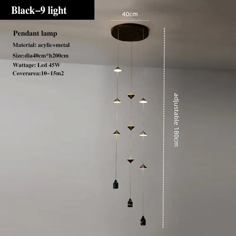 Modern Metal Floor Lamp with Marble Decor for Living Room