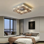Modern Luxury LED Crystal Ceiling Chandelier for Living Room - Chrome Finish