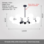 Glass Ball LED Chandelier for Bedroom and Dining Room