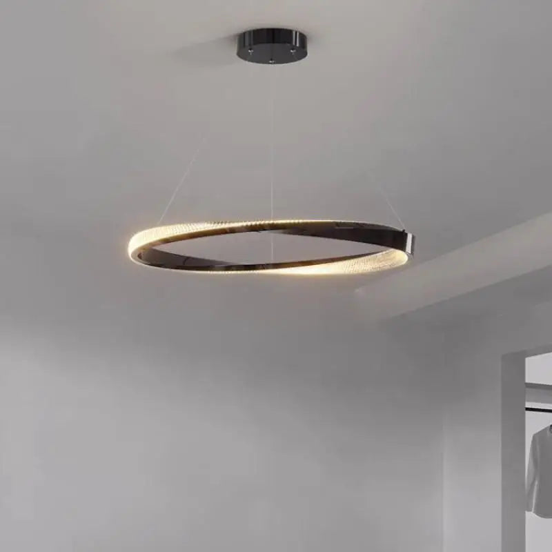 Modern Steel Dimmable LED Chandelier: Remote Control Stair Lustre Pendant Lights