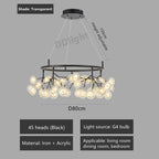 Firefly Nordic Hanging Chandelier, Modern Round Living Room Romantic Lamp