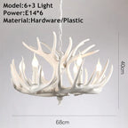 Antler Pendant Chandelier for Home Decor and Lighting, Industrial Style Deer Horn Fixture