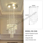 Crystal Chandelier: Modern Nordic LED Pendant Light for Kitchen Living Room Staircase