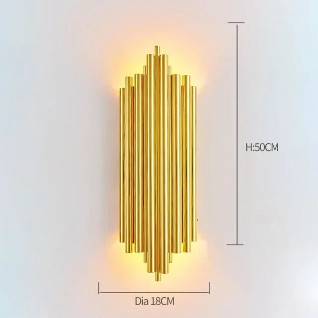 Gold Crystal LED Wall Lights for Bedroom Decoration