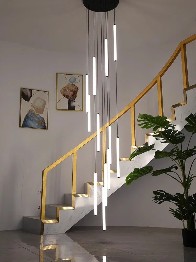 Acrylic Stair Pendant Lights for Modern Villa Decor - Duplex Loft LED Chandelier