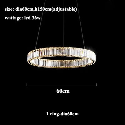 Luxury Crystal Chandeliers: Dimmable LED Steel Lighting for Villa Staircase & Foyer